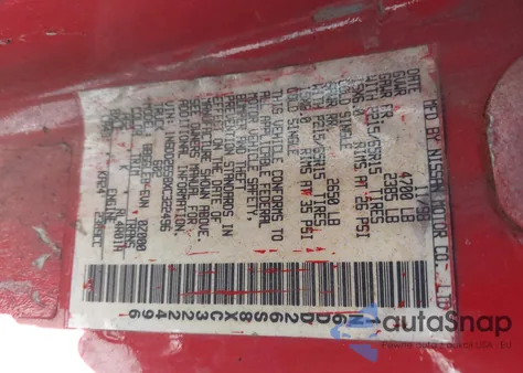 1999 Nissan Frontier Se/Xe z USA, uszkodzony, nr VIN 1N6DD26S8XC322496